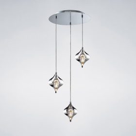 Amano Crystal Ceiling Lights Diyas Multiple Crystal Pendants